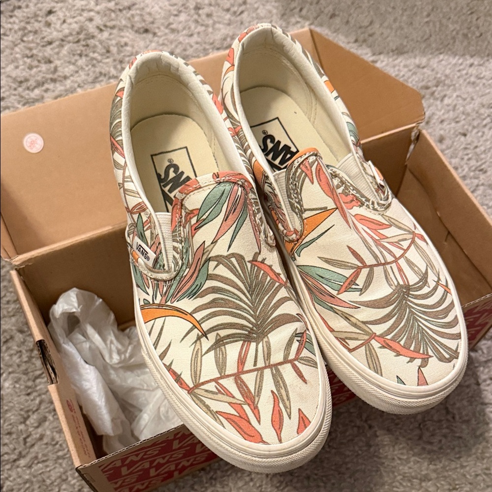 Vans Red and Brown Classic Slip-On Box